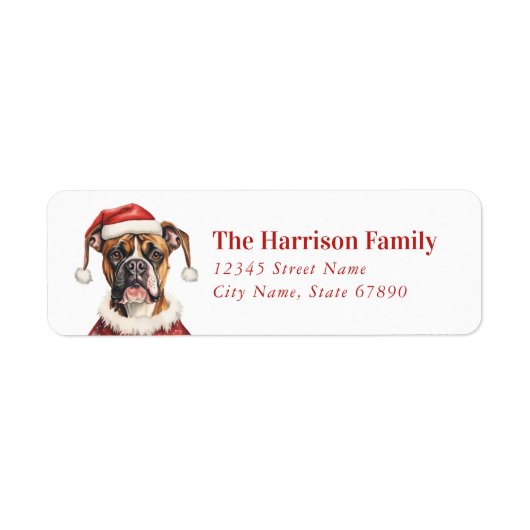 Boxer Dog Return Address Labels (Voorkant)