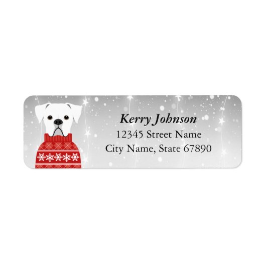 Boxer Dog Return Address Labels (Voorkant)