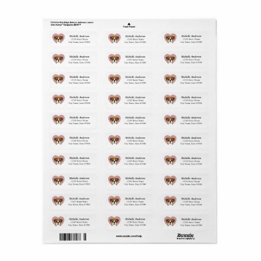 Boxer Dog Return Address Labels (Full Sheet)