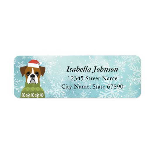 Boxer Dog Return Address Labels (Voorkant)