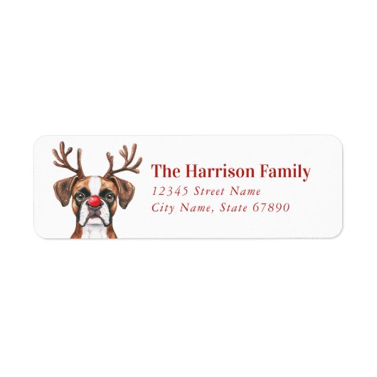 Boxer Dog Return Address Labels (Voorkant)