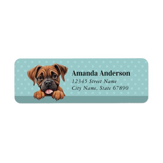 Boxer Dog Return Address Labels (Voorkant)