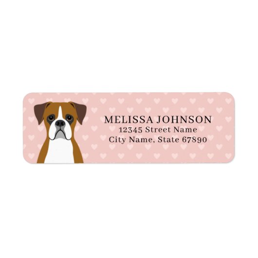 Boxer Dog Return Address Labels (Voorkant)