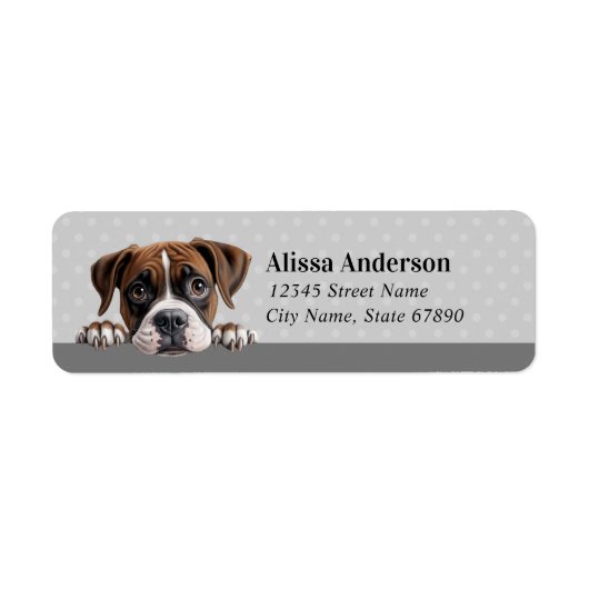Boxer Dog Return Address Labels (Voorkant)