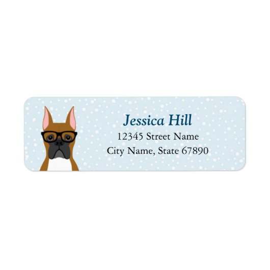 Boxer Dog Return Address Labels (Voorkant)