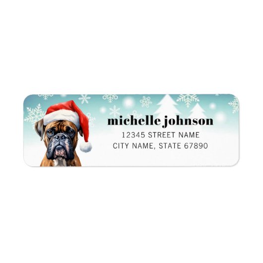 Boxer Dog Return Address Labels (Voorkant)