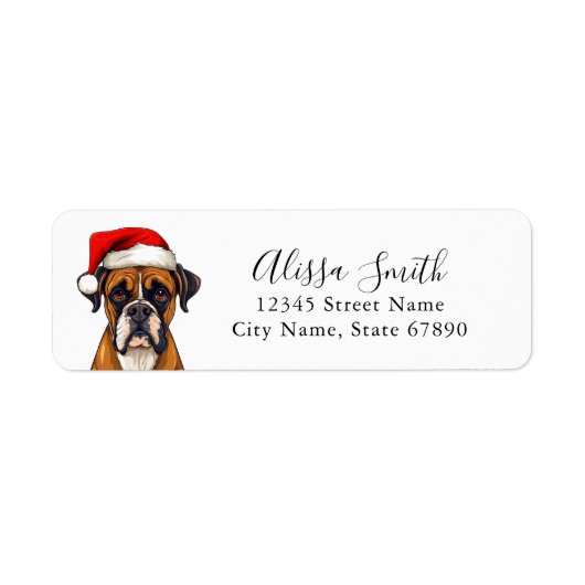 Boxer Dog Return Address Labels (Voorkant)