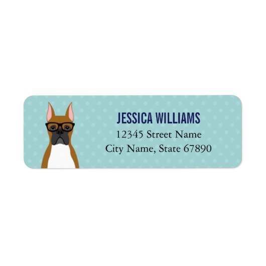Boxer Dog Return Address Labels (Voorkant)