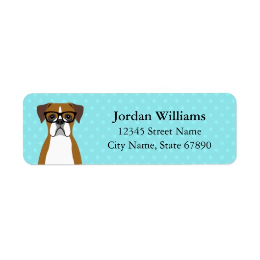 Boxer Dog Return Address Labels (Voorkant)