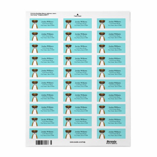 Boxer Dog Return Address Labels (Full Sheet)