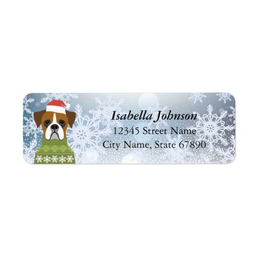Boxer Dog Return Address Labels (Voorkant)