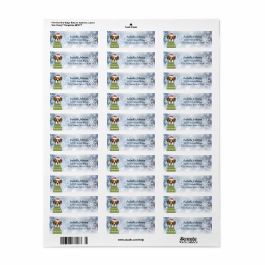 Boxer Dog Return Address Labels (Full Sheet)