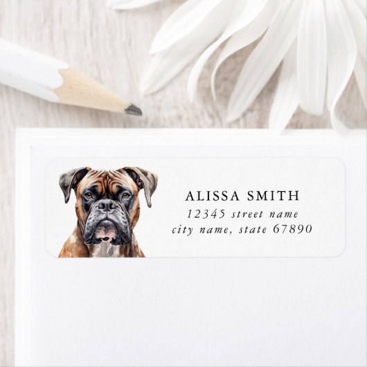 Boxer Dog Return Address Labels (Insitu)
