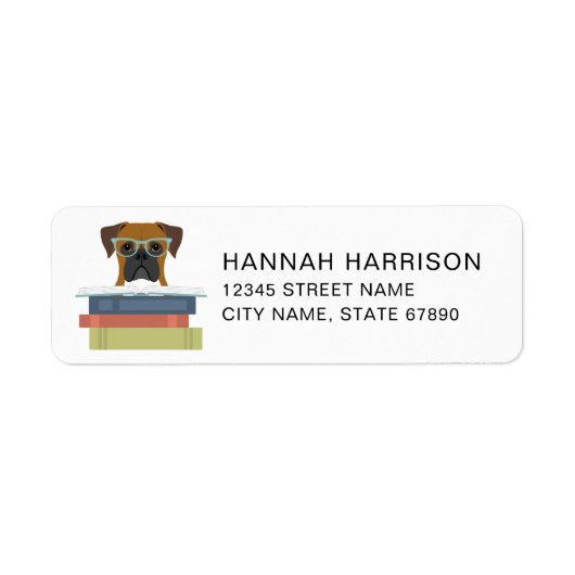 Boxer Dog Return Address Labels (Voorkant)