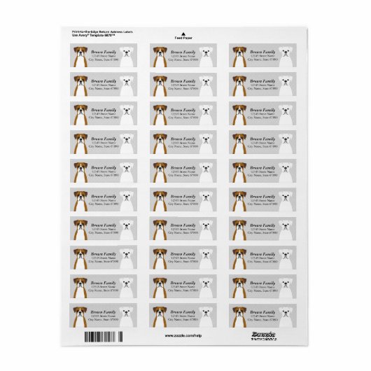 Boxer Dog Return Address Labels (Full Sheet)
