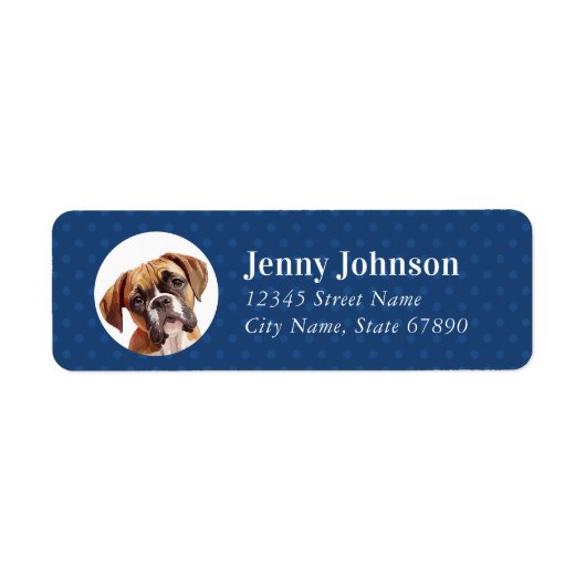 Boxer Dog Return Address Labels (Voorkant)