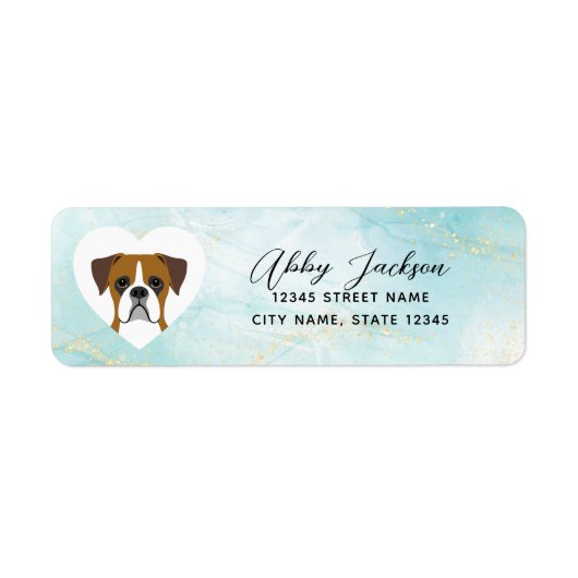 Boxer Dog Return Address Labels (Voorkant)