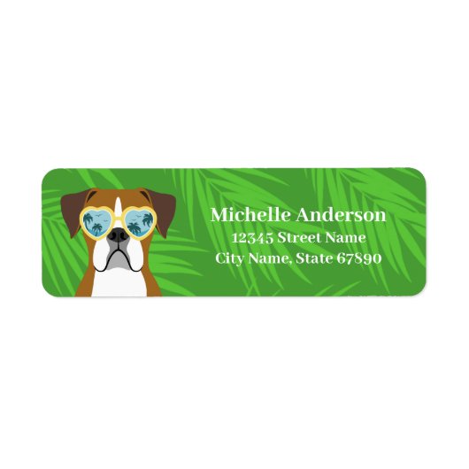 Boxer Dog Return Address Labels (Voorkant)