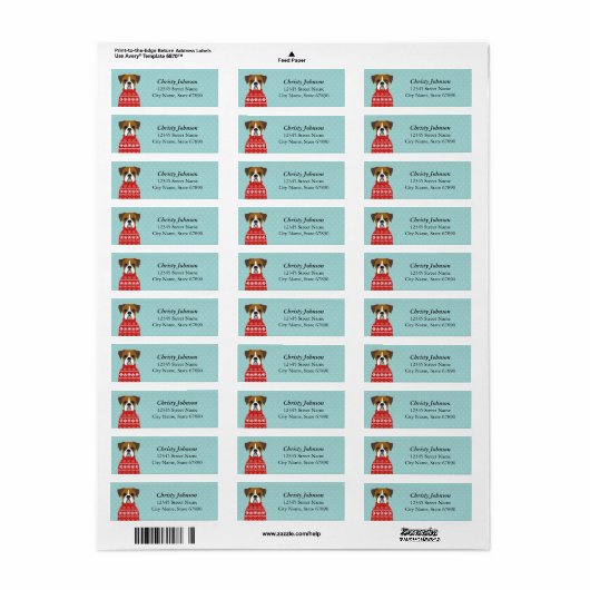 Boxer Dog Return Address Labels (Full Sheet)