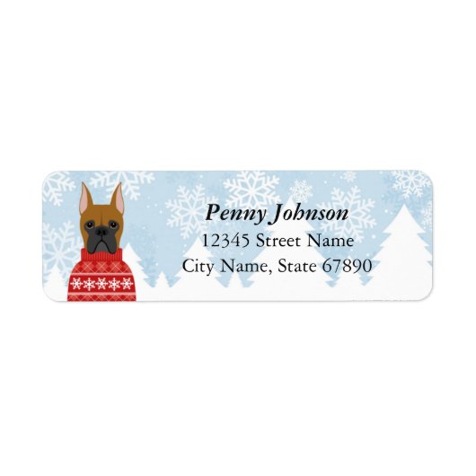 Boxer Dog Return Address Labels (Voorkant)