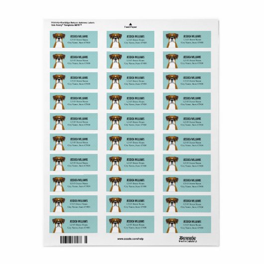 Boxer Dog Return Address Labels (Full Sheet)