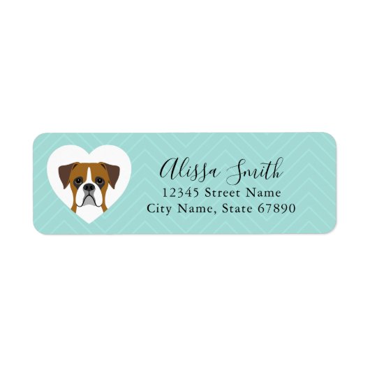 Boxer Dog Return Address Labels (Voorkant)