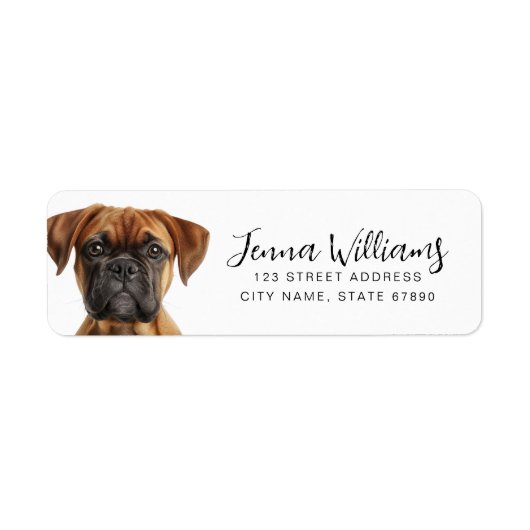 Boxer Dog Return Address Labels (Voorkant)