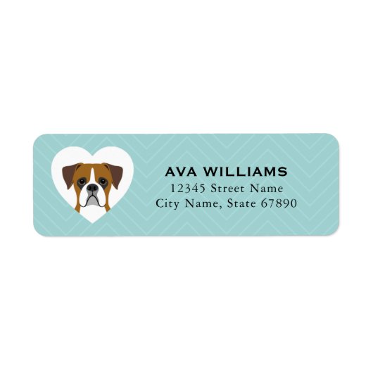 Boxer Dog Return Address Labels (Voorkant)