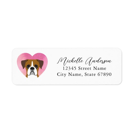 Boxer Dog Return Address Labels (Voorkant)