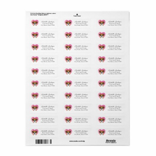 Boxer Dog Return Address Labels (Full Sheet)