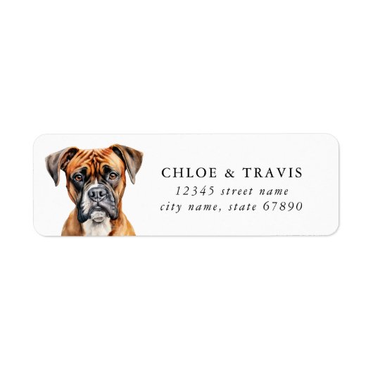 Boxer Dog Return Address Labels (Voorkant)