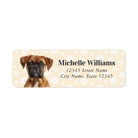 Boxer Dog Return Address Labels (Voorkant)