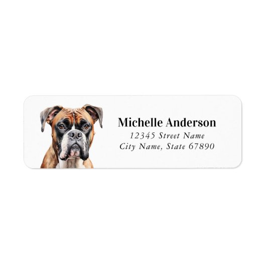 Boxer Dog Return Address Labels (Voorkant)