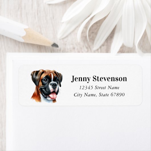 Boxer Dog Return Address Labels (Insitu)