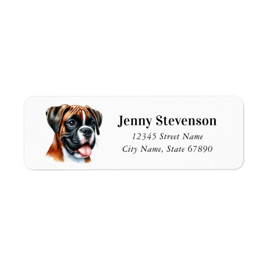 Boxer Dog Return Address Labels (Voorkant)