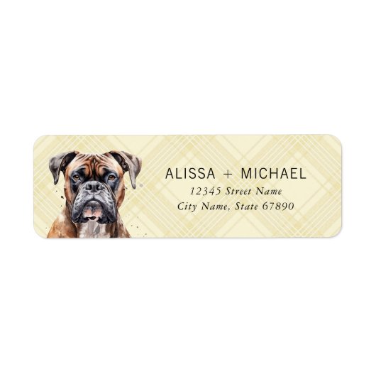 Boxer Dog Return Address Labels (Voorkant)