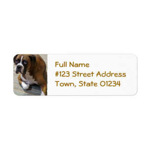 Boxer Dog Return Label