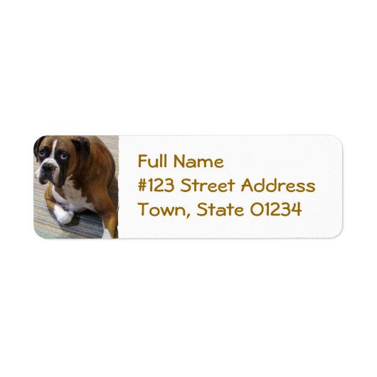 Boxer Dog Return Label (Voorkant)