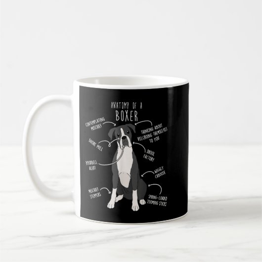 Boxer Dog Reverse Brindle Seal Anatomy Grappig Sch Koffiemok (Links)