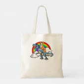 Boxer Dog Riding Dinosaur Trex German Deutscher Fu Tote Bag (Achterkant)