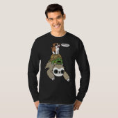 Boxer Dog Riding Sloth Tortoise T-shirt (Voorkant volledig)