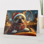 Boxer Dog Roller Coaster Kerstmis Kaart (Voorkant)