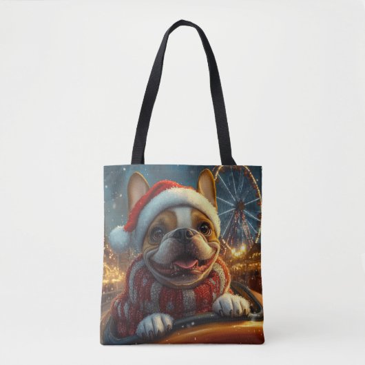 Boxer Dog Roller Coaster Kerstmis Tote Bag (Voorkant)