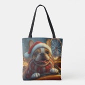 Boxer Dog Roller Coaster Kerstmis Tote Bag (Achterkant)