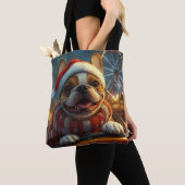 Boxer Dog Roller Coaster Kerstmis Tote Bag (Dichtbij)