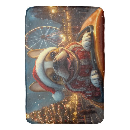 Boxer Dog Roller Onderzetter Kerst Badmat (Voorkant Verticaal)