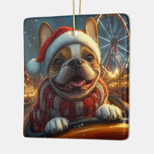 Boxer Dog Roller Onderzetter Kerst Keramisch Ornament (Links)