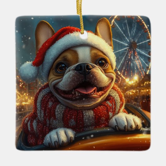Boxer Dog Roller Onderzetter Kerst Keramisch Ornament (Voorkant)