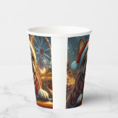 Boxer Dog Roller Onderzetter Kerst Papieren Bekers (Rechts)