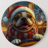Boxer Dog Roller Onderzetter Kerst Ronde Button 6,0 Cm (Voorkant)